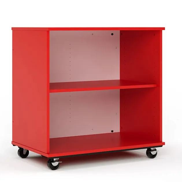 Mobile Bookcase with Dry Erase Back (36" W x 23" D x 36" H)
