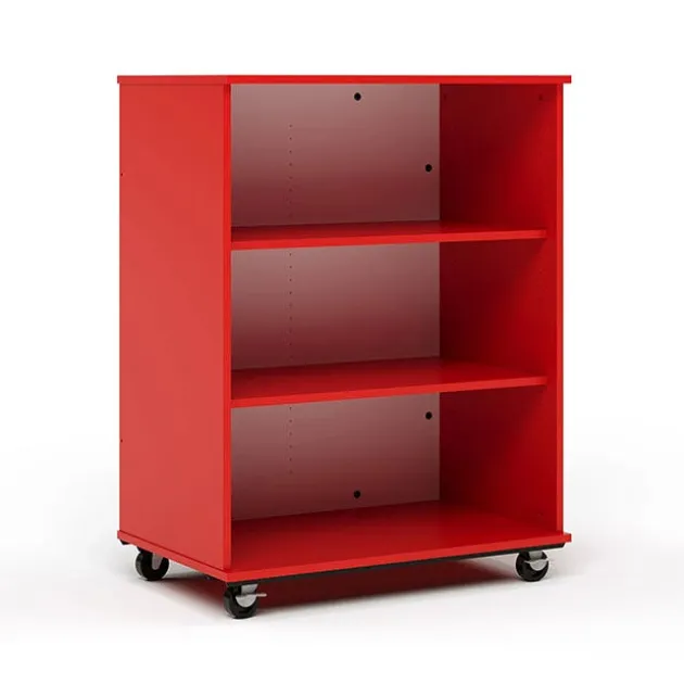 Mobile Bookcase with Dry Erase Back (36" W x 23" D x 48" H)