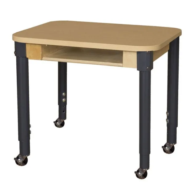 Mobile Laminate Desk with Adjustable Legs (24'' x 18'' Rectangle)