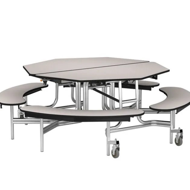 Mobile Octagon Cafeteria Tables with Benches