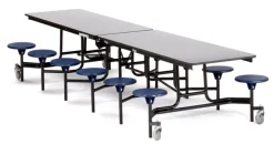 Mobile Stool Cafeteria Tables - Powder Coat Frame
