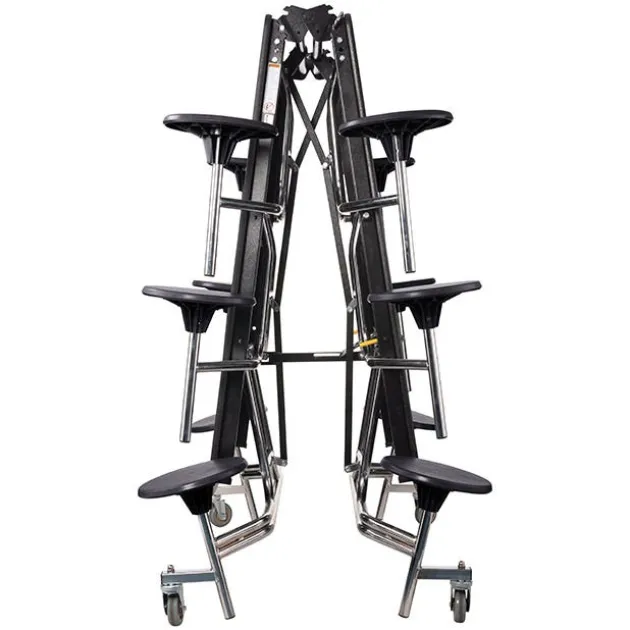 Mobile Stool Cafeteria Tables - Chrome Frame