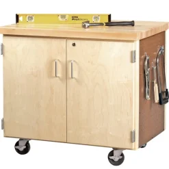 Mobile Storage Cabinet w/ Maple Top & Two Doors