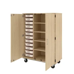 Mobile Tray/Shelf Combo Storage Unit