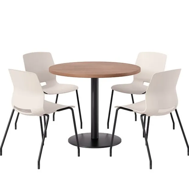 Mode Cafe Table with Four Lola Stack Chairs