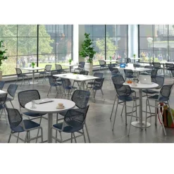 Mode Dry Erase Rectangular Counter Height Cafe Table w/ Silver Round Base (36'' x 72'' Rectangle)