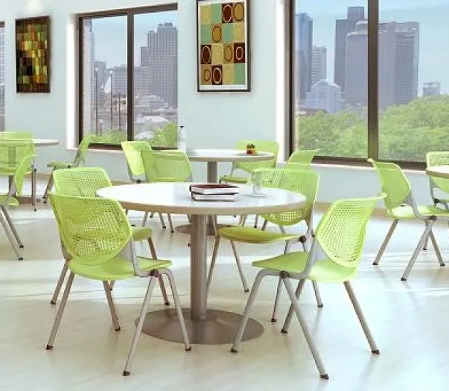 Mode Dry Erase Rectangular Counter Height Cafe Table w/ Silver Round Base (36'' x 72'' Rectangle)