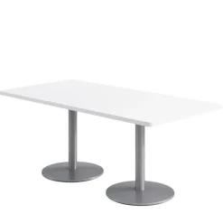 Mode Rectangular Dry Erase Cafe Table w/ Silver Round Base (36'' x 72'' Rectangle)