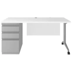 Modern Teacher T-Leg Desk w/ Single Pedestal - 60” W x 24” D