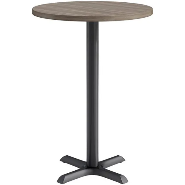 Mode Round Bar Height Cafe Table w/ Black X Base