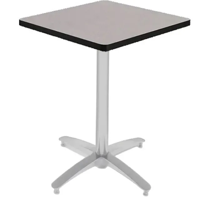 Mode Silver Arched Base Square Bar Height Cafe Tables