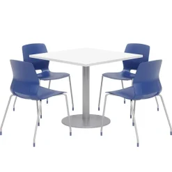 Mode Square Cafe Table with Four Lola Stack Chairs
