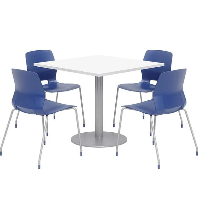 Mode Square Cafe Table with Four Lola Stack Chairs