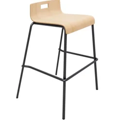 Multi-Use All Wood Counter Height Half-Back Stool