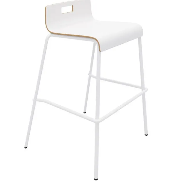 Multi-Use All Wood Counter Height Half-Back Stool