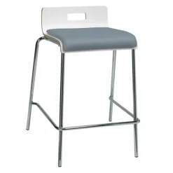 Multi-Use Padded Counter Height Half-Back Stool