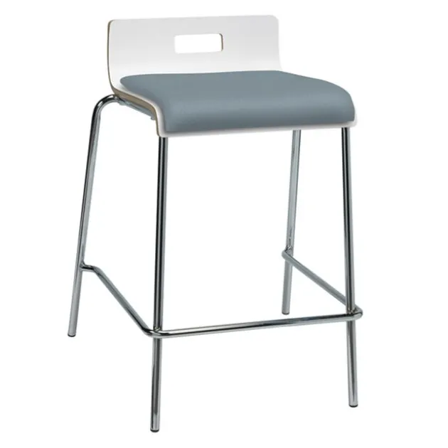 Multi-Use Padded Counter Height Half-Back Stool