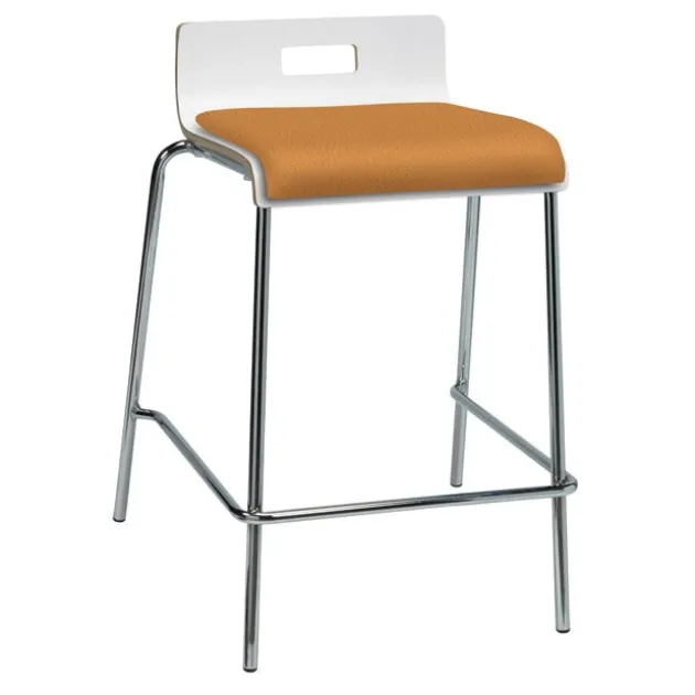Multi-Use Padded Counter Height Half-Back Stool