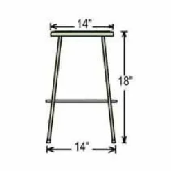 One Acid Resistant Science Lab Table & Two 18'' Black Stools (48'' x 24'')
