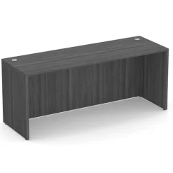OS Laminate Bow Front Executive Desk w/ Deluxe Full Pedestal & Wall Storage Unit