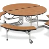 Oval Mobile Bench Cafeteria Tables