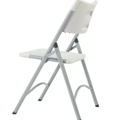 Package One 18'' x 96'' Plastic Folding Seminar Table & Four Plastic Folding Chairs