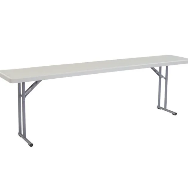 Package One 18'' x 96'' Plastic Folding Seminar Table & Four Plastic Folding Chairs