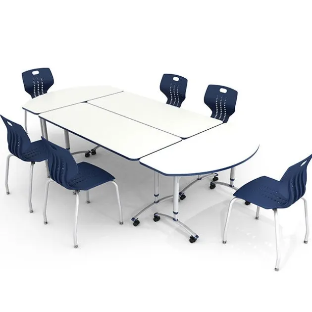 Package Set - 4 A&D Crossfit Flip-Top Adjustable Height Tables w/ 6 Emoji Chairs