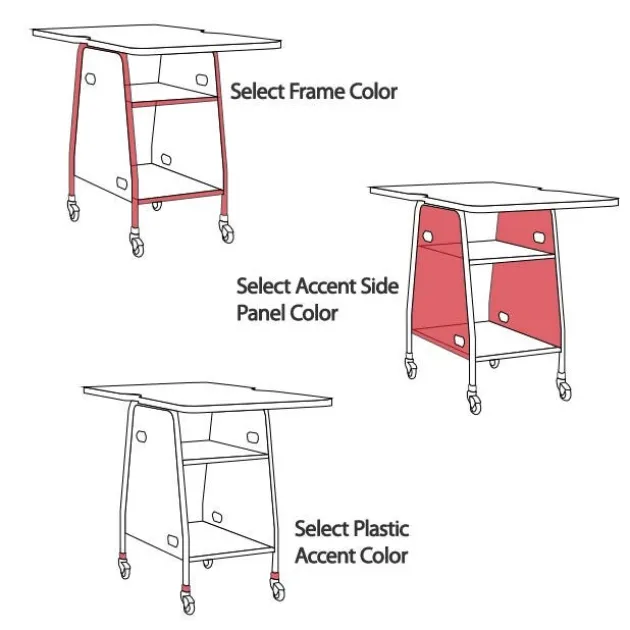 Package Set - Maker Invent 29"H Butcher Block Table & 4 Emoji Task Chairs
