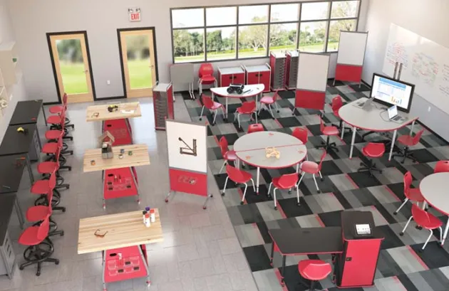 Package Set - Maker Invent 39"H Butcher Block Table & 4 Emoji Lab Stools
