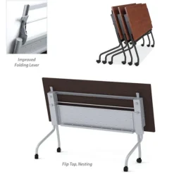 Package Set - 6 Training Tables w/ Flip Top Nesting Bases & Casters (72" X 24")