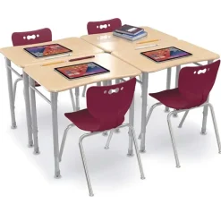 4-Pack Astute Flex Rectangle Desks & Hierarchy Chairs Package