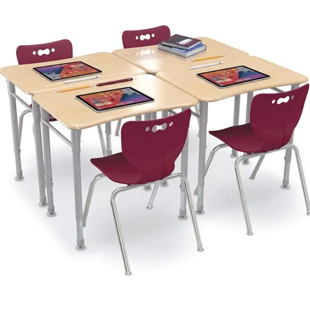 4-Pack Astute Flex Rectangle Desks & Hierarchy Chairs Package