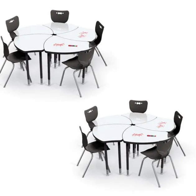 10-Pack Dry Erase Hierarchy Shapes Desk & Hierarchy Chair Package