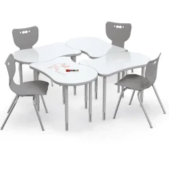 4-Pack Fender Collaborative Dry Erase Desk & Hierarchy Chair Packages