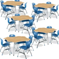 20-Pack Zuma ZBoom Modular Classroom Desk and Stack Chair Packages