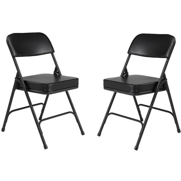 Padded Vinyl Folding Chairs Model 3200 (2 Pack)