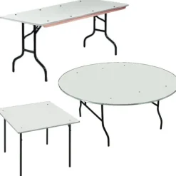 Padded Vinyl Top Steel Edge Plywood Folding Tables by Midwest