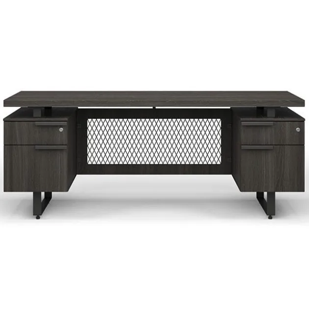 Palisades Collection Industrial Height Adjustable L-Shaped Desk Suite