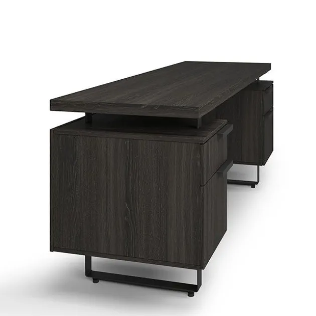Palisades Collection Industrial Height Adjustable L-Shaped Desk Suite