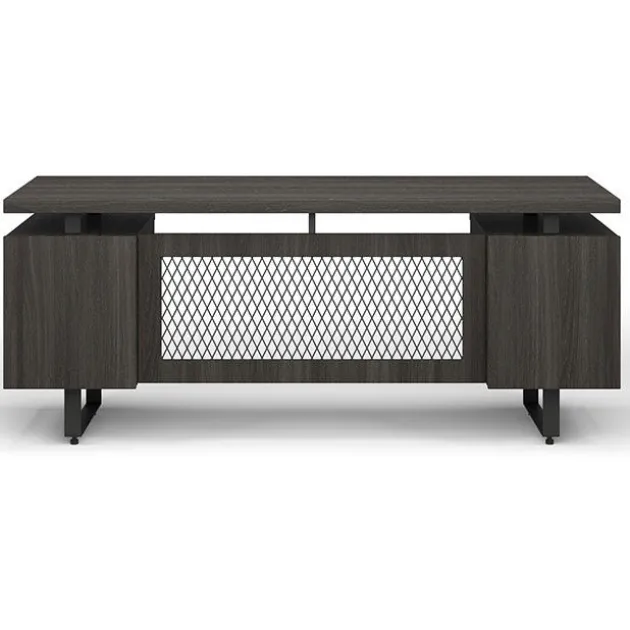 Palisades Collection Industrial Height Adjustable L-Shaped Desk Suite