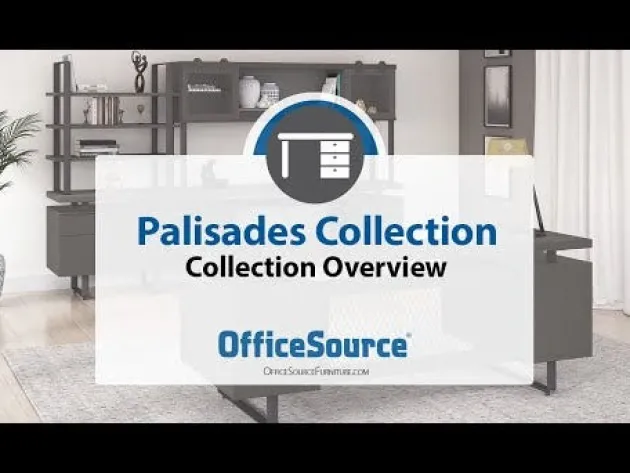 Palisades Collection Industrial Height Adjustable L-Shaped Desk Suite
