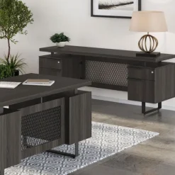 Palisades Collection Industrial Height Adjustable L-Shaped Desk Suite