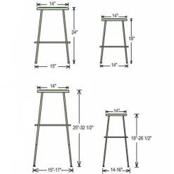 Phenolic Height Adjustable Table (30'' x 72'') with 6 Black Frame Stools