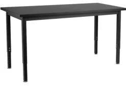 Phenolic Height Adjustable Table (30'' x 72'') with 6 Black Frame Stools