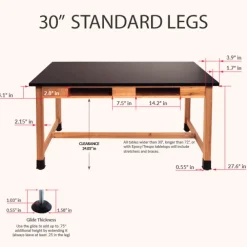 Phenolic Resin Science Lab Table w/ Book Compartments (72'' x 30'')
