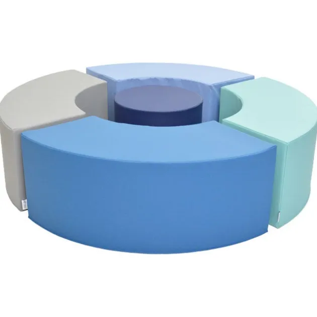 5-Piece Curve Seating Kids Ottoman Set