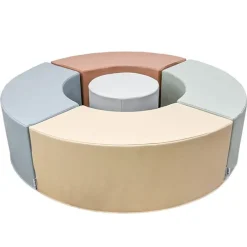 5-Piece Curve Seating Kids Ottoman Set
