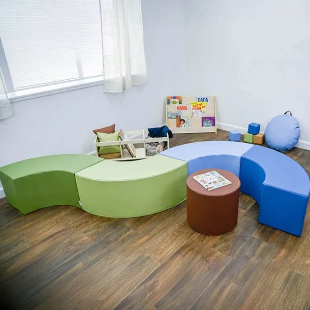 5-Piece Curve Seating Kids Ottoman Set