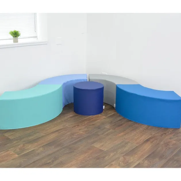 5-Piece Curve Seating Kids Ottoman Set